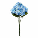 Artificial Hydrangea Flower 5 Big Heads Bouquet (Diameter 7" each head) Blu