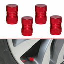 4pcs Red Aluminium Car Accessory Wheel Tyre Valve Stems Air Dust Cover Screw Cap