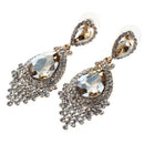 Fashion Women Wedding Jewelry Austrian crystal long crystal drop large crys P4M8