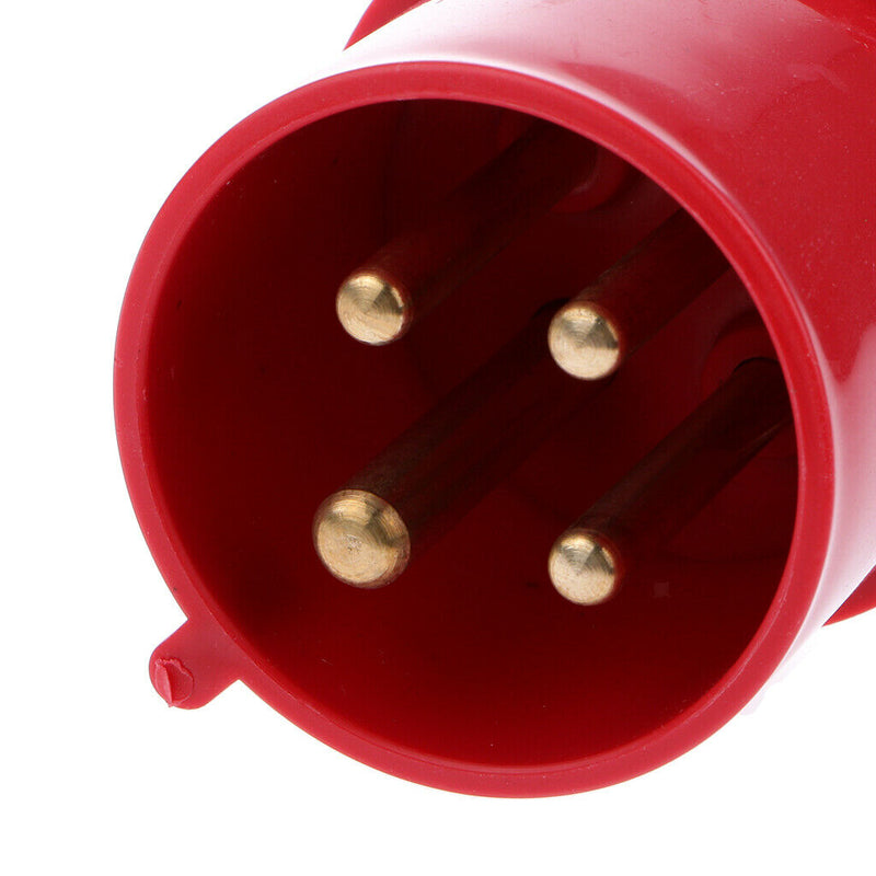 32 Amp 4 Pin Plug & Wall Mounted Socket Waterproof IP44 3 phase 380V 3P+E