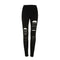 Sexy Black Striped Leggings Pants Punk Ripped Torn Slashed Cut  Gothic Club LJ