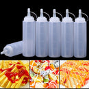 6pcs Plastic Clear 8oz Squeeze Bottle Condiment Dispenser Mustard Sauce Ketchup
