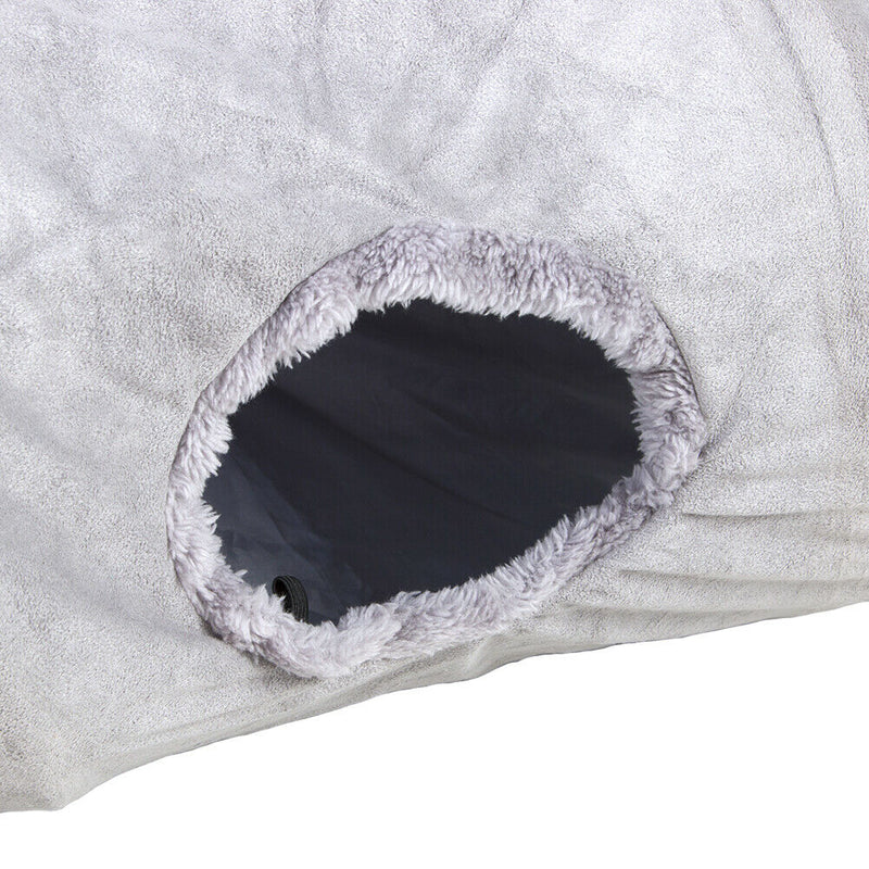 Small Pet Collapsible Tunnel Suede Tubes for Rabbit Hamster Cat Toys (L)