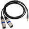 Multi-Function Audio Cable 3.5/6.35mm Male Jack to Double XLR Male Jack Cab