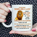 To My Dear Son-In-Law Mug Letter Pattern Printed Coffee Cups Microwave Safe L0Z1