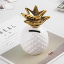 Cute Ceramic Pineapple Piggy Bank Coin Money Saving Box Gift Decor White