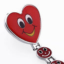 Red Heart Shape Quartz Movement Nurse Brooch Fob Tunic Pocket Watch L4B3