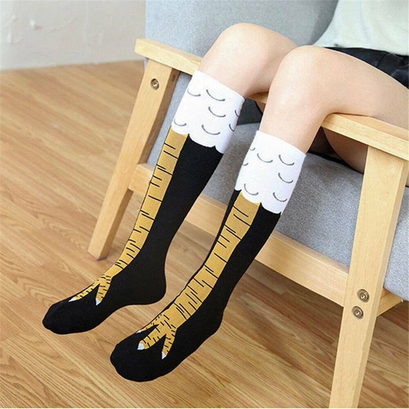 Womens Chicken Foot Socks Leg/Knee Socks Xmas 3- Chicken Socks Cartoon Stockings