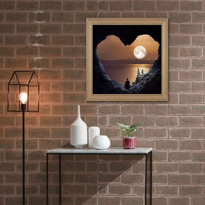 5D DIY Full Drill Diamond Painting Heart Mountain Cross Stitch Embroidery