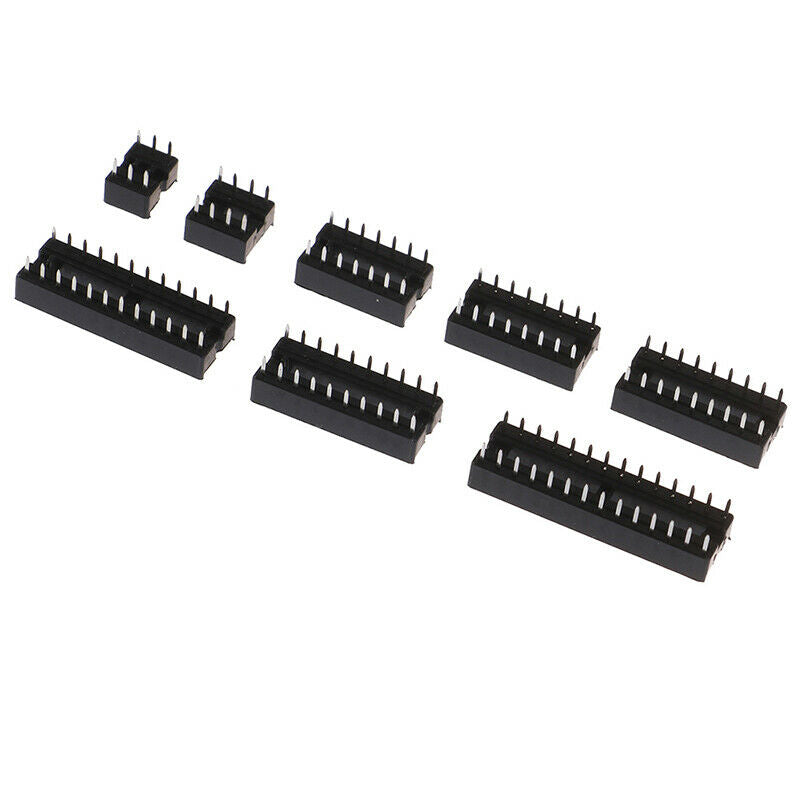 66Pcs/Box DIP IC Sockets Solder Type Socket Kit 6/8/14/16/18/20/24/28 PinJCAU Tw