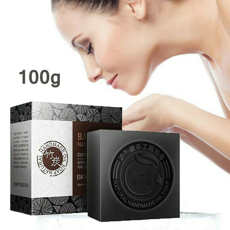 Black Bamboo Charcoal Soap Treatment Skin Care Face Body Clear Whitening S Bj