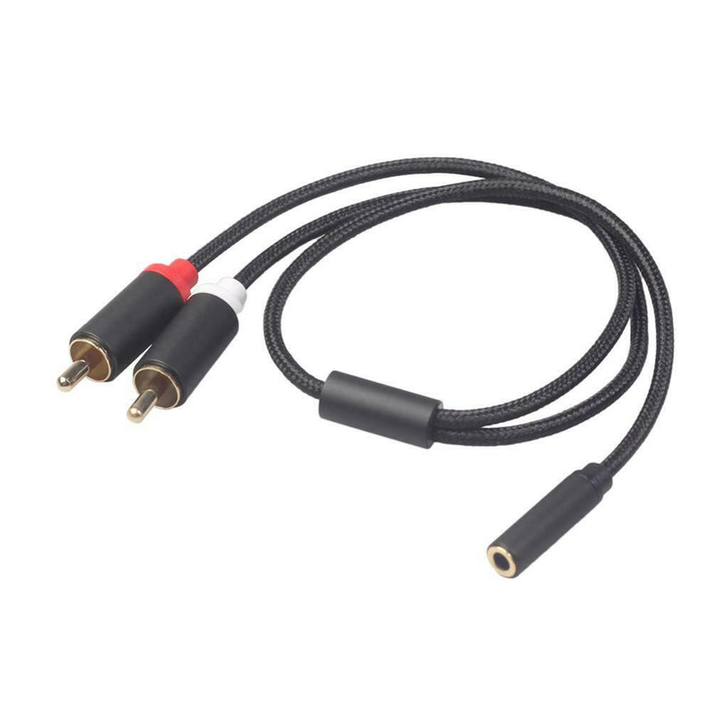 0.4m RCA Cable 2 RCA Male to Female 3.5mm Jack Adapter Audio Cable Cord