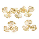 20 pcs/lot Metal Filigree Flower Slice Charms Jewelry DIY Headdress Components