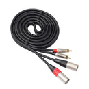 Dual XLR Male to Dual RCA Male Patch Cable - 2-XLRM to 2-RCA Audio Cord 1.8M