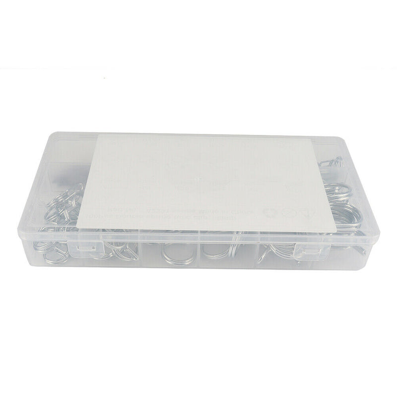 100pcs 12 Sizes Double Wire Spring Hose Clamps Fuel Line Hose Tube Clip Assorted