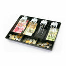 7 Grids Coin Money Plastic Storage Box Bill Cash Tray Organizer With Metal Clips