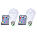 2PCS 5W Remote Control RGB Bulb Lamp, White Light, 10W, Suitable For