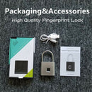 Security Keyless Usb Rechargeable Door Lock Fingerprint Smart Padlock Quick