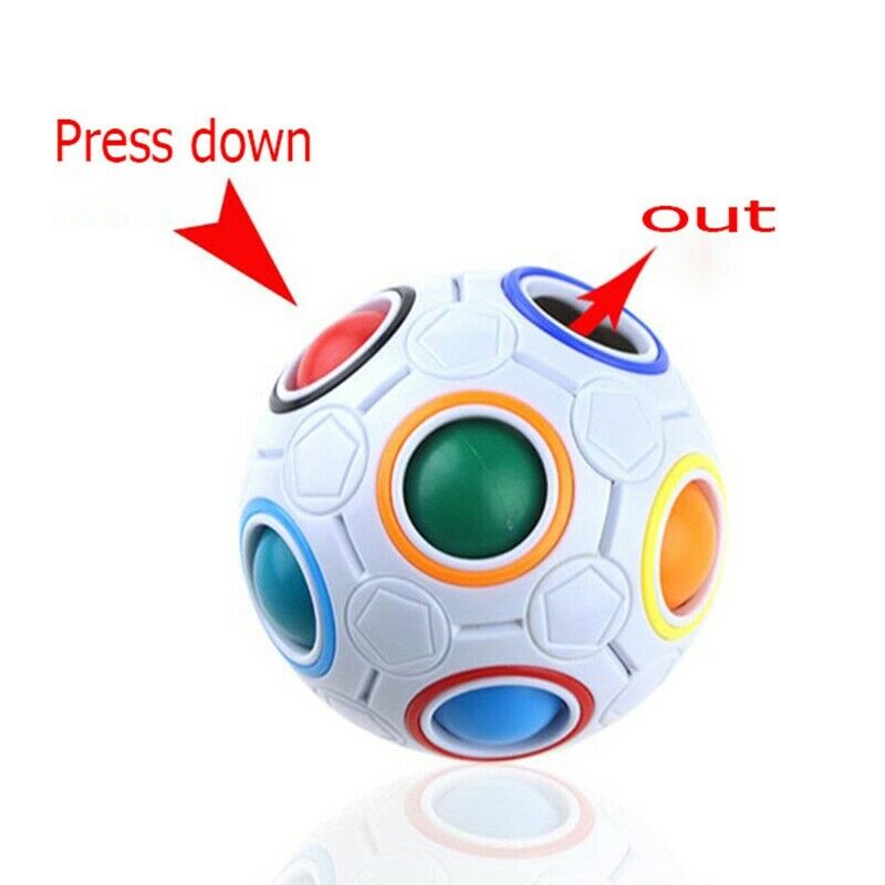 Creative Magic Spherical Speed Rainbow Puzzles Ball Football Kids Education K9G5