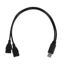 USB 2.0 A Male To 2 Dual USB Female Jack Y Splitter Hub Power Cord Adapter  Q1L9