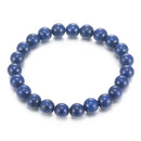Natural Lapis Lazuli Bracelet Crystal Healing Stretch Bead Bangle Chain Jewelry