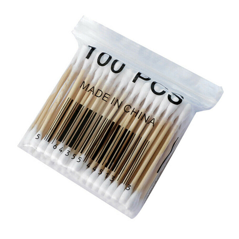100pcs Double Head Disposable Cotton Stick Makeup Cotton Swab First Aid Kit