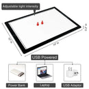 A4 Lamp Pad Ultra-Thin Portable Band Scale LED Copy Board, Adjustable USB C
