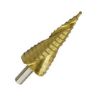 Golden Titanium HSS4241 Step Drill Bit Triangle Handle Spiral-Groove 15sizes