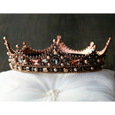 Retro Palace Baroque Queen Crown Glass Round Crown Hairband Full Circle Cro