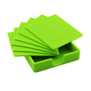 Drinks Coasters Set of 6 Cup Pad Mat Green Silicone Mug Coaster with Holder