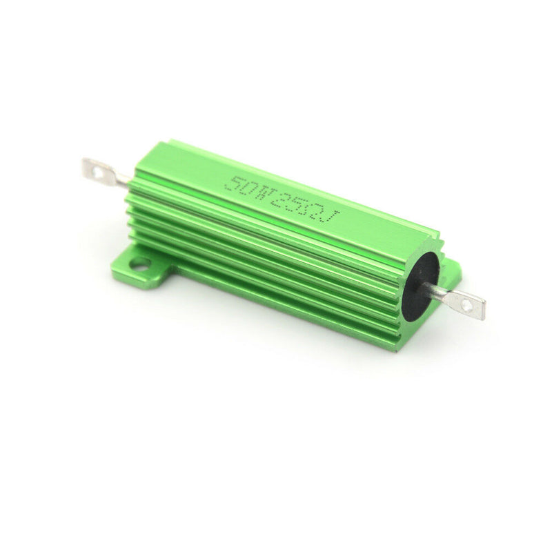 Aluminum Case 50W 25 Ohm Chassis Mounted Wirewound Resistor Green Nw