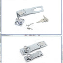 3 Inch Stainless Steel Plating Self Locking Security Hasp Staple 2 Keys LockW6I8