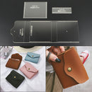 3pcs Card Bag Coin Case DIY Leather Craft Template Acrylic Pattern Stencil