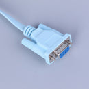 1.8m DB 9Pin rs232 serial to rj45 CAT5 ethernet adapter LAN console cable blue U