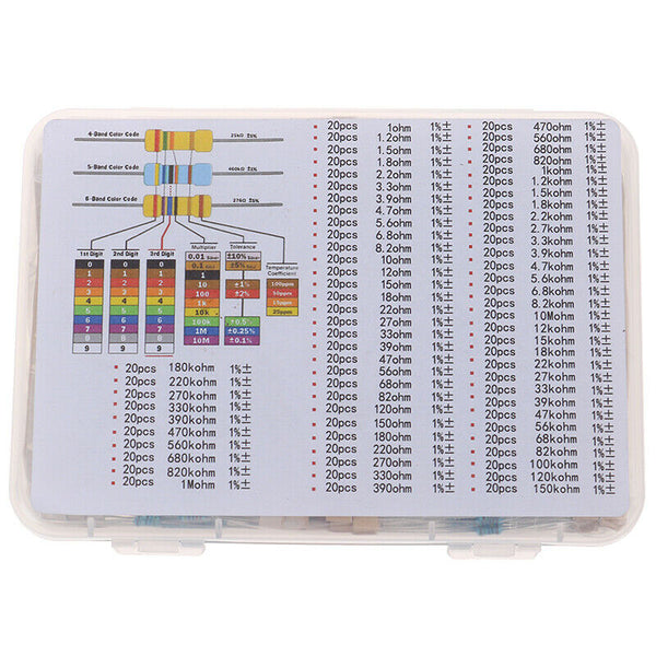 Metal film Resistance 73 Values x 1460 Piece 1/4W Resistance assortment SetSE