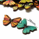 50pcs/set Wood Butterfly Handmade 2 Holes Wood Buttons Sewing Scrapbooking DIY
