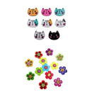 200Pcs/lot Cartoon Cat Flower Wooden Buttons for Sewing Scrapbooking Crafts