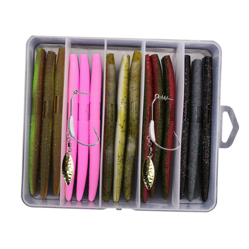 15pcs Imitation Earthworm Artificial Soft Bait Fishing Lures
