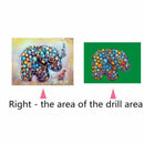 5D Full Diamond DIY Diamond Painting"Colorful elephant"Diamond Embroidery C