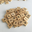 100 Wooden Alphabet Scrabble Tiles Black Letters & Numbers For Crafts Wood