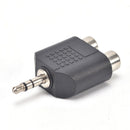 2X 3.5mm Male to 2 RCA Female Y Splitter AV-Audio Video Plug Converter-AdapB ES