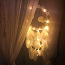 Flowers Clouds Feathers Dream Catcher LED Light String Bedroom Hang Pendant