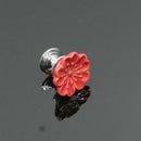 Home Ceramic Plum Blossom Cabinet Knob Door Bin Cupboard Drawer Pull Handle -Red
