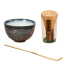 Tea Ceremony Bowl Green Tea Ceramic +Bamboo Chasen Matcha Powder Whisk Set
