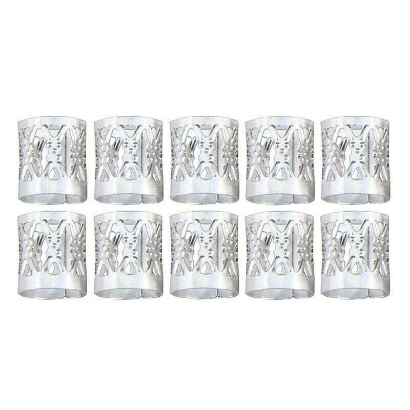 100Pcs Hair Coil Dreadlocks Beads Cuffs Braiding Clips Spring Twisted Braid U3W4