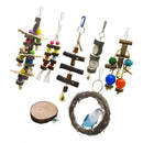 1Set/7pcs Parrots Bite Toys Parrots Birds Wooden Stand Toys Large Birds Finches