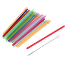 25pcs Colorful Reusable Hard Drinking Jar Straws With 1 Cleaning Brush Home