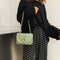 Fashion Women Messenger Bag Leather Pure Color Chain Shoulder Bag (Green) A
