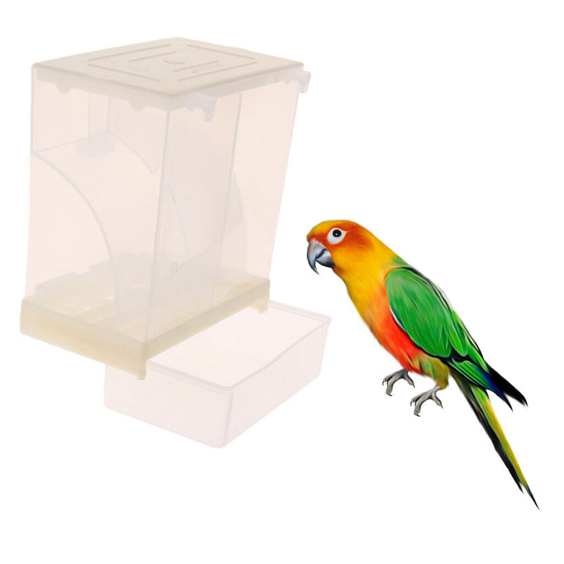 2 Pcs Bird Poultry Dispenser Automatic Transparent Plastic Food Container Parrot