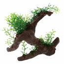 Green Dark Brown Fish Tank Aquarium Driftwood Plastic Tree 5.7 inch
